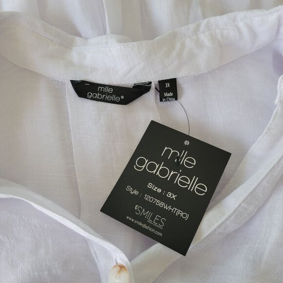 Mlle Gabrielle White Button-Down Tunic Dress (Size 3X) - Picture 8 of 9